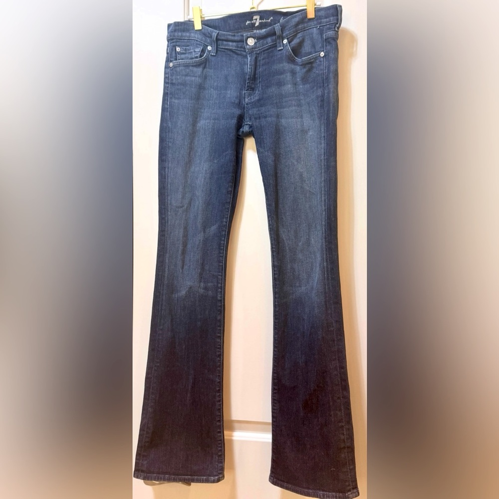 Women's 7 For All Mankind Long Bootcut  Blue Jeans Size 30